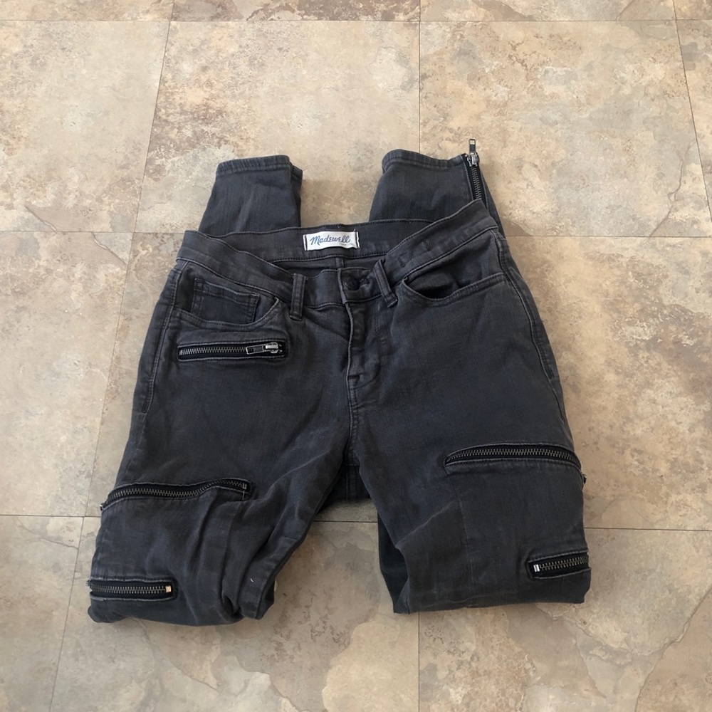 Madewell Skinny Skinny Zipper Black Jean Mid Rise